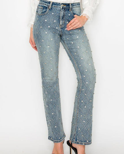 Artemis Vintage AT2072BTM Jewel Embellished Bootcut Jean - Sleekdenim.com