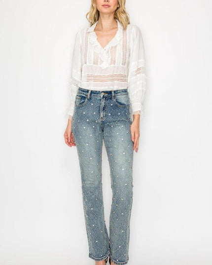 Artemis Vintage AT2072BTM Jewel Embellished Bootcut Jean - Sleekdenim.com