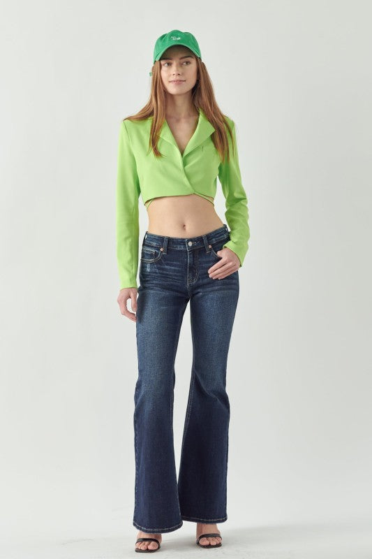 AT1054FLD Mid Rise Stretch Super Flare Jeans - Sleekdenim.com