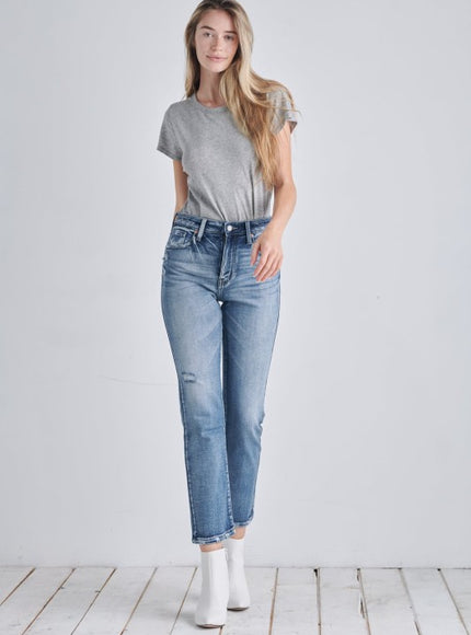 Artemis Vintage AT1088STM High Rise Stretch Ankle Straight Jeans - Sleekdenim.com