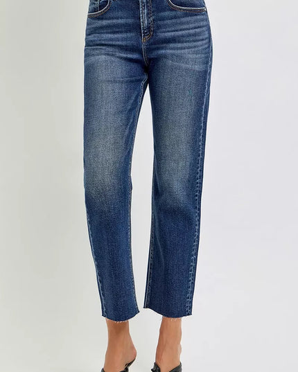 RISEN High Rise Slim Barrel Jeans - Sleekdenim.com