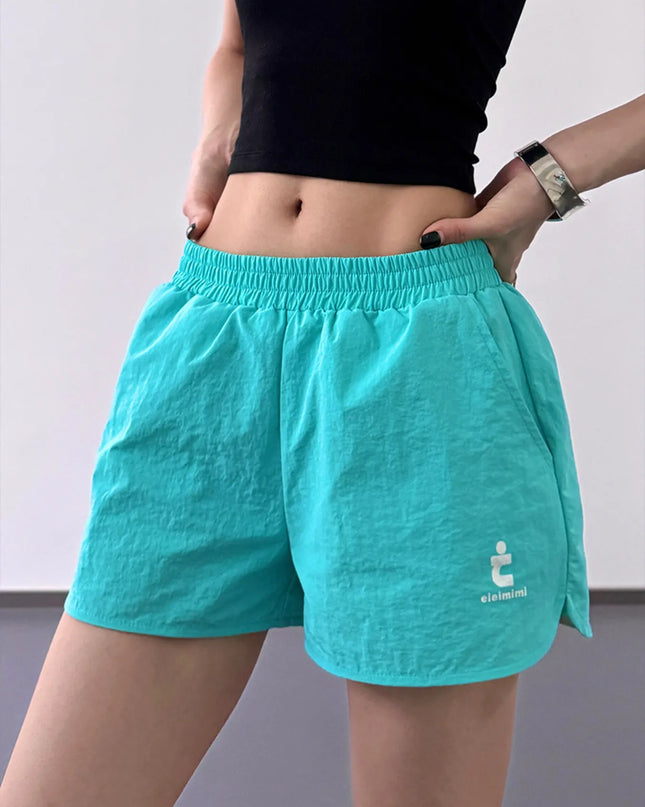 Elastic Waist Shorts with Pockets - Sleekdenim.com