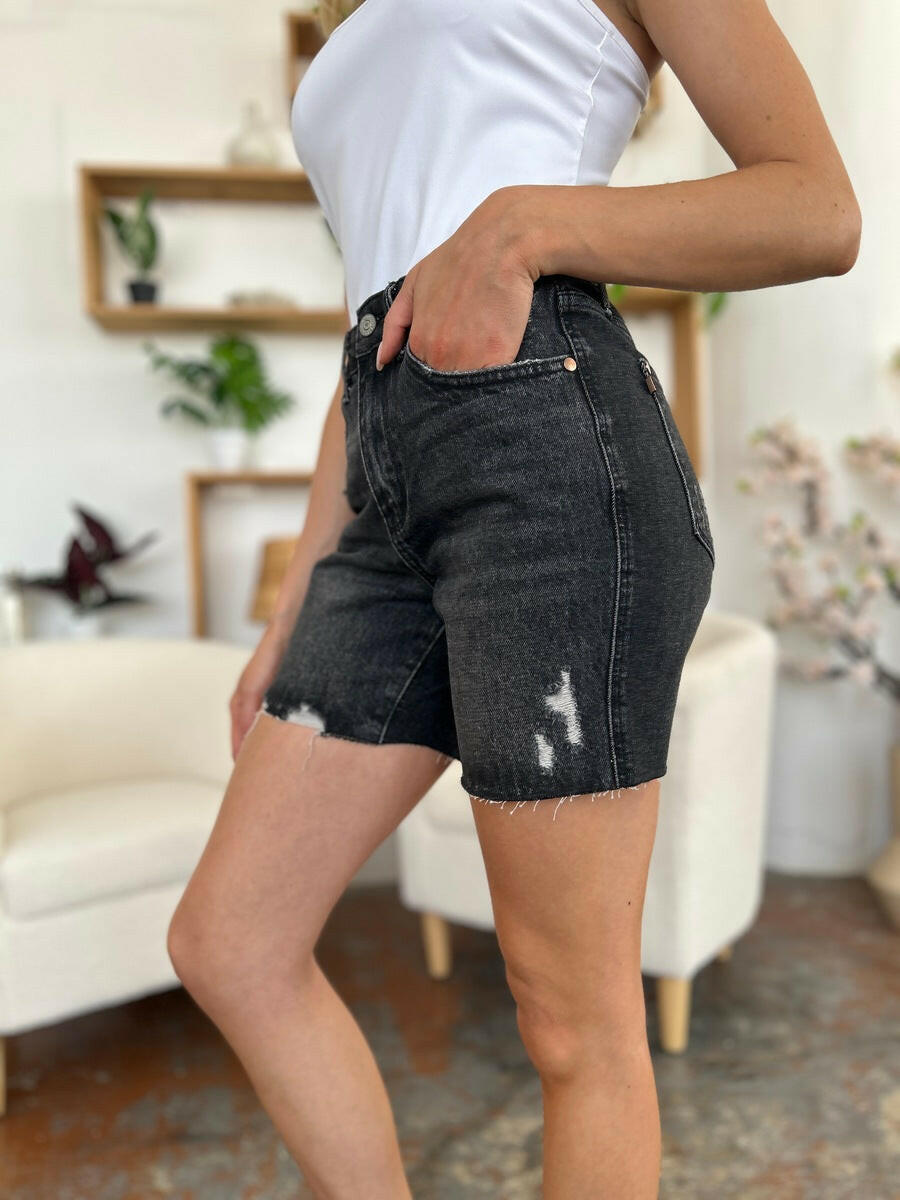 Judy Blue Full Size High Waist Rigid Magic Denim Shorts | Sleekdenim.com