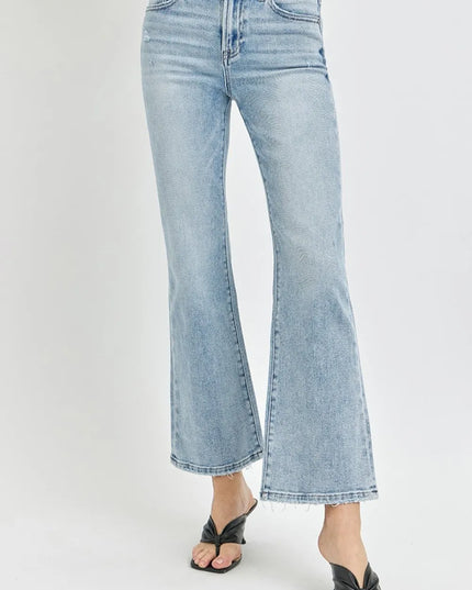 RISEN Full Size High Rise Ankle Flare Jeans - Sleekdenim.com