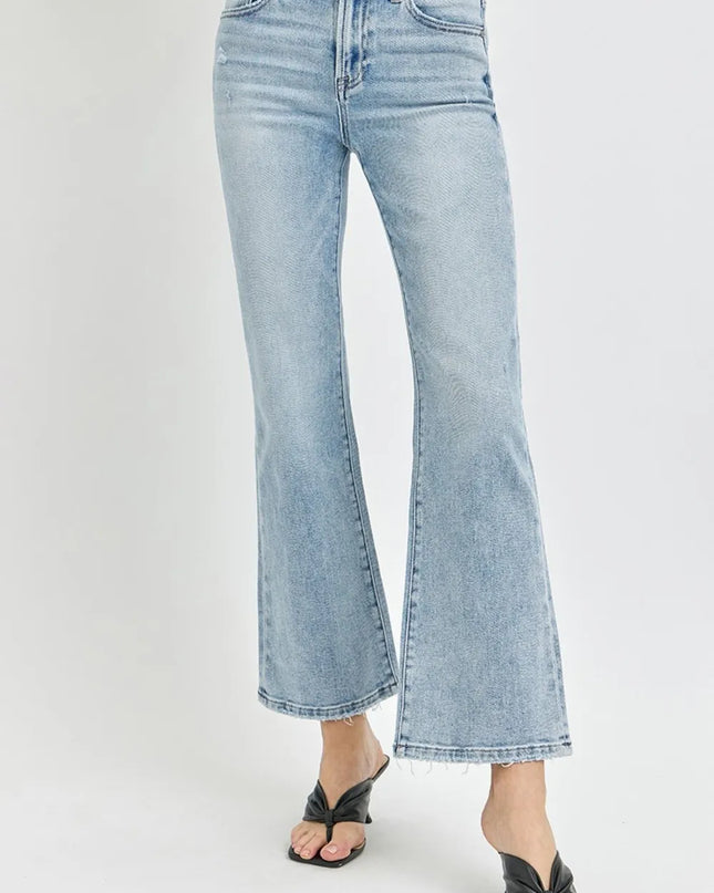 RISEN Full Size High Rise Ankle Flare Jeans - Sleekdenim.com