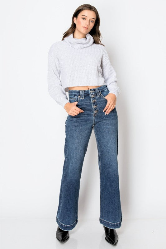 AT2001MT Tummy Control 90's Vintage Wide Jeans - Sleekdenim.com