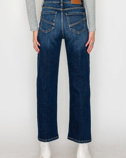 AT1029STD - High Rise Ankle Straight Jeans - Weste - Sleekdenim.com