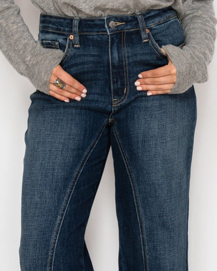 HYBRID STRETCH RIPPED RELAXED FLARE JEANS - Sleekdenim.com