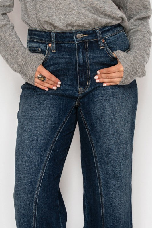 HYBRID STRETCH RIPPED RELAXED FLARE JEANS - Sleekdenim.com