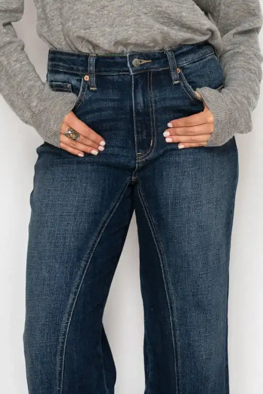 HYBRID STRETCH RIPPED RELAXED FLARE JEANS - Sleekdenim.com