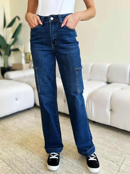 Judy Blue Full Size High Waist Cargo Jeans | Sleekdenim.com