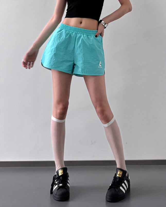 Elastic Waist Shorts with Pockets - Sleekdenim.com