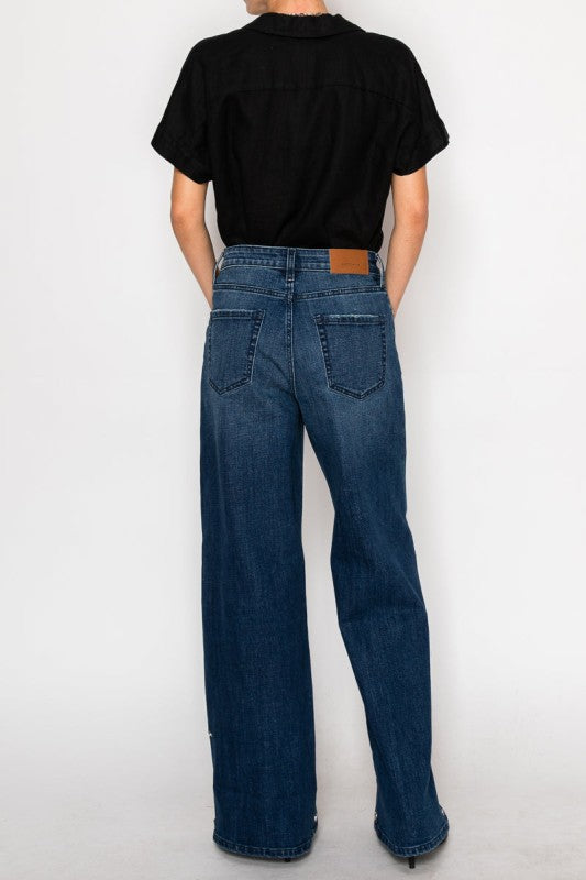 AT2108WDD - High Rise A-Wide Jeans - Sleekdenim.com