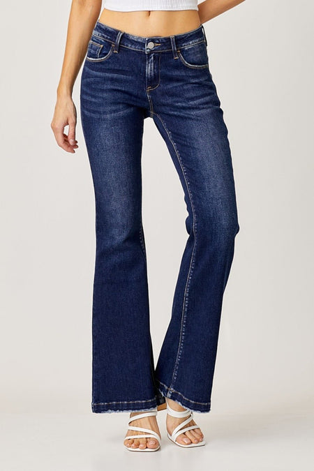 RISEN Full Size Low Rise Flare Jeans | Sleekdenim.com