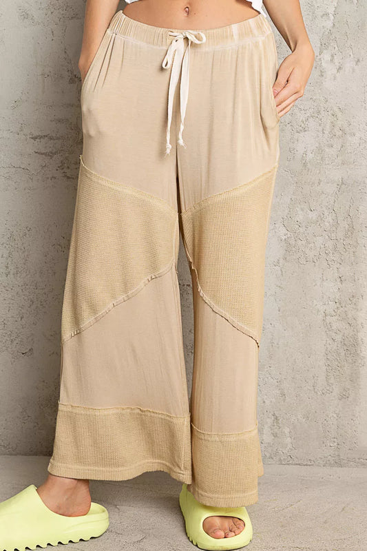 POL Elastic Waistband Wide Leg Pants with Drawstring - Sleekdenim.com