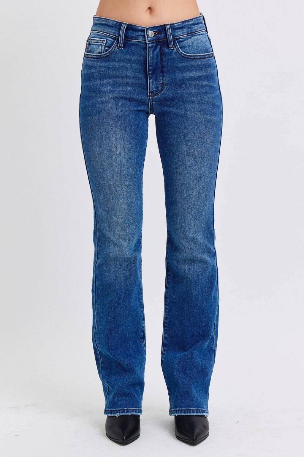 Judy Blue Full Size Mid-Rise Bootcut Jeans with Pockets | Sleek Denim Boutique | Sleekdenim.com