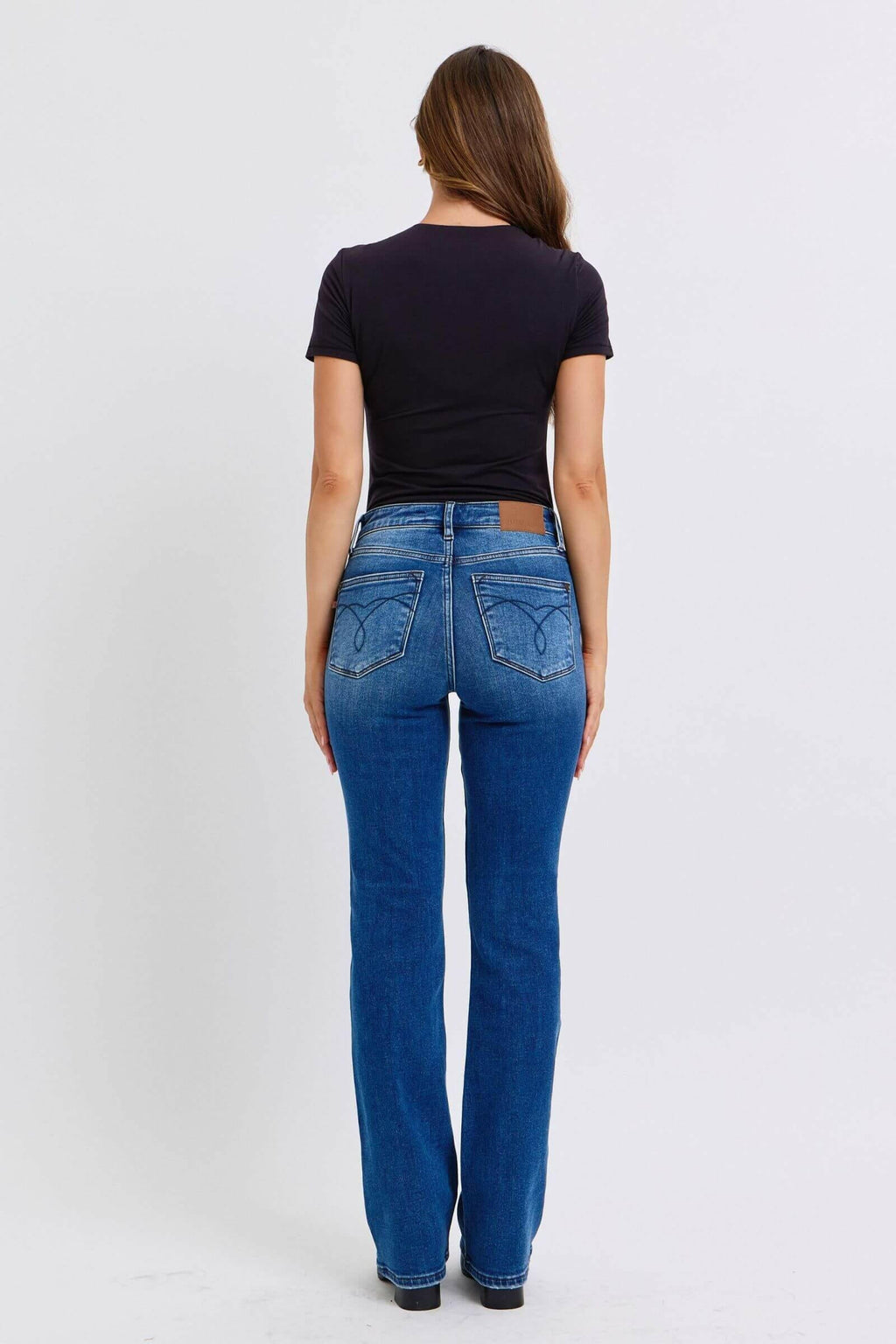 Judy Blue Full Size Mid-Rise Bootcut Jeans with Pockets | Sleek Denim Boutique | Sleekdenim.com