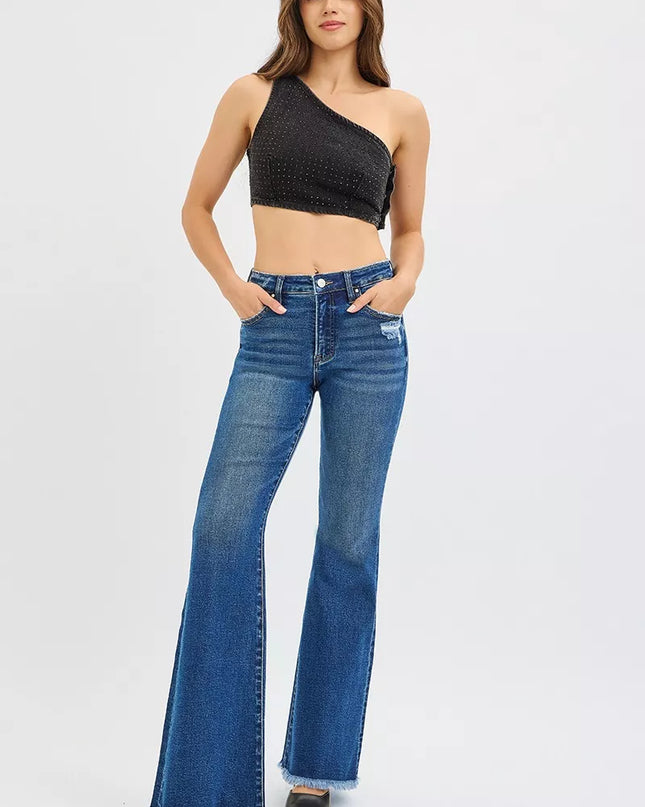 RISEN High Rise Flare Jeans - Sleekdenim.com