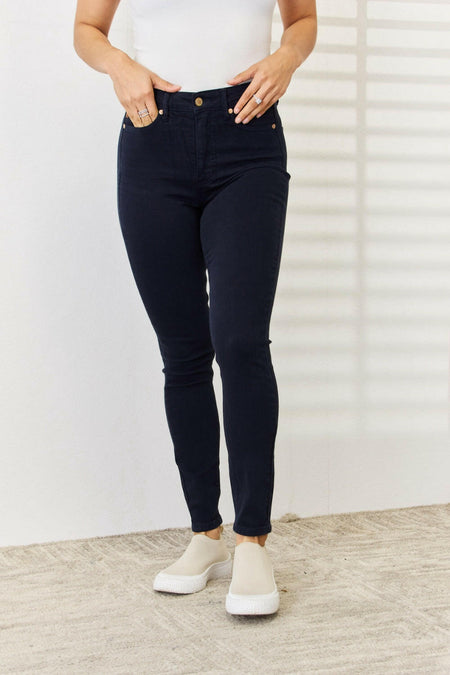 Judy Blue Full Size Garment Dyed Tummy Control Skinny Jeans | Sleekdenim.com