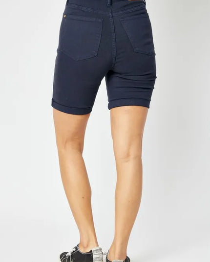 Judy Blue Full Size High Waist Tummy Control Bermuda Shorts - Sleekdenim.com