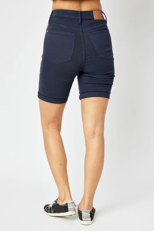 Judy Blue Full Size High Waist Tummy Control Bermuda Shorts - Sleekdenim.com