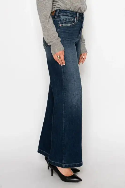 HYBRID STRETCH RIPPED RELAXED FLARE JEANS - Sleekdenim.com