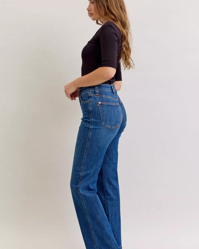 Judy Blue High Waist Tummy Control Straight Jeans - Sleekdenim.com