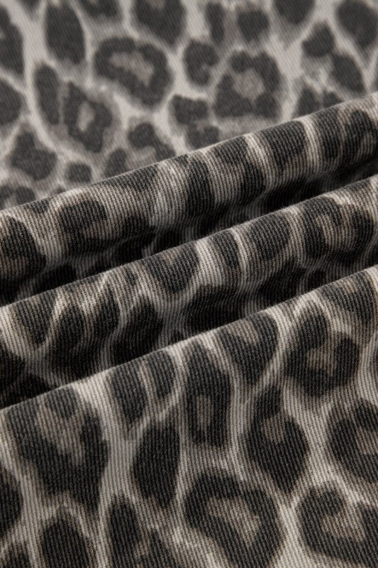 Leopard Denim Straight Leg Jeans - Sleekdenim.com
