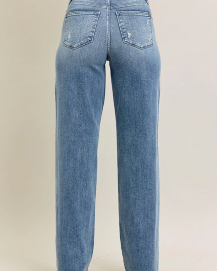 Judy Blue Full Size V - Front Baggy Jeans Plus Size - Sleekdenim.com