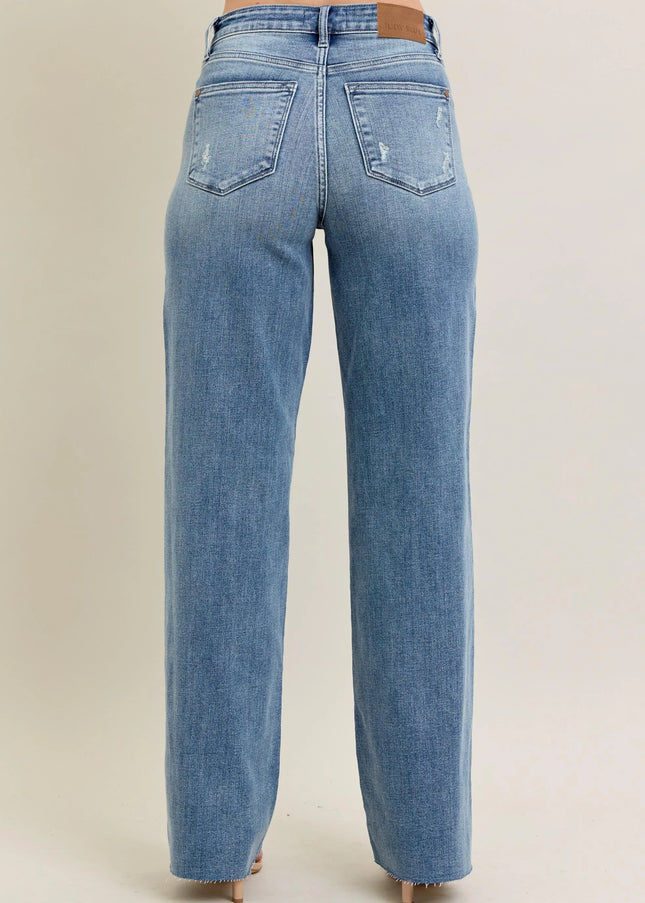 Judy Blue Full Size V - Front Baggy Jeans Plus Size - Sleekdenim.com