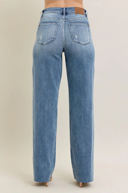 Judy Blue Full Size V - Front Baggy Jeans Plus Size - Sleekdenim.com