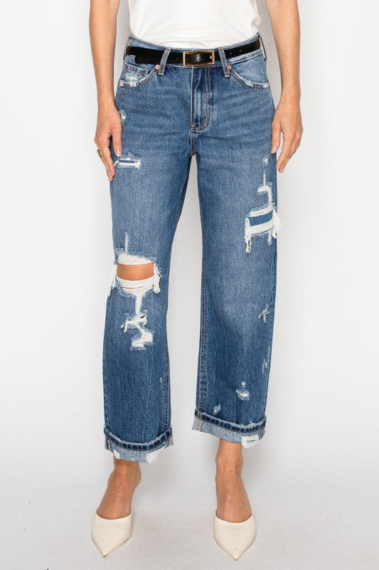 AT2094STM - *Hybrid* High Rise Straight Leg Jeans - Sleekdenim.com