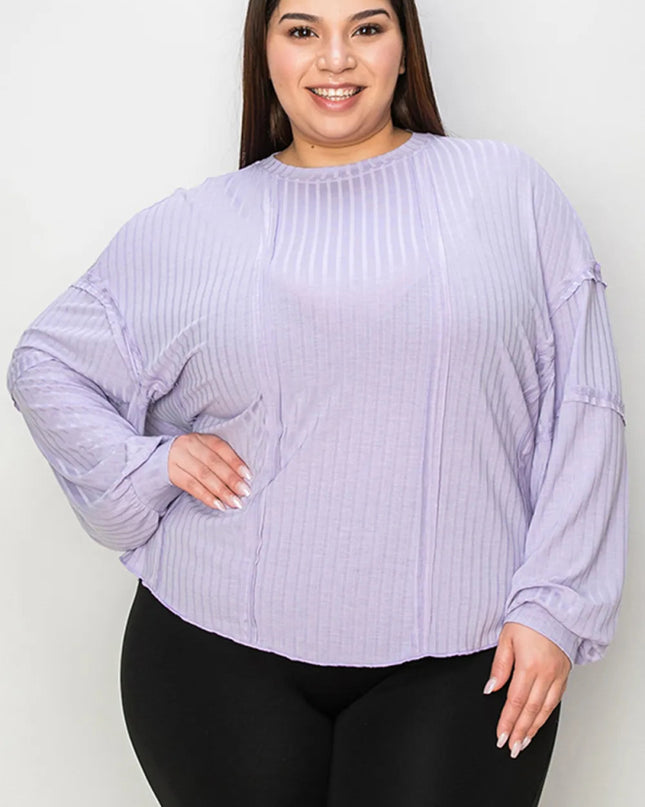 Basic Bae Full Size Ribbed Round Neck Long Sleeve T-Shirt - Sleekdenim.com