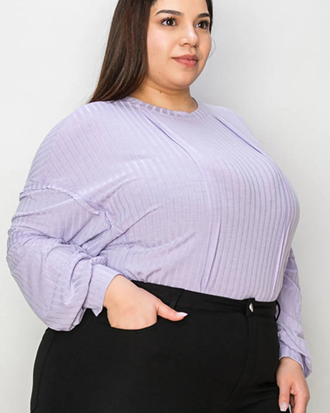 Basic Bae Full Size Ribbed Round Neck Long Sleeve T-Shirt - Sleekdenim.com