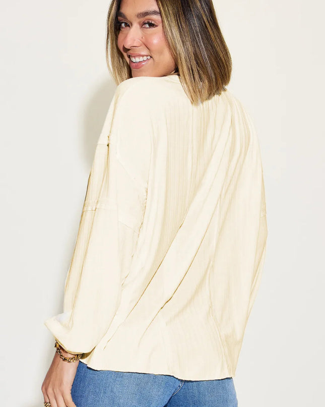 Basic Bae Full Size Ribbed Round Neck Long Sleeve T-Shirt - Sleekdenim.com