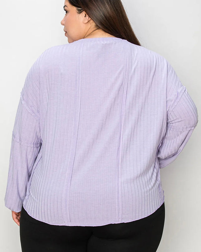 Basic Bae Full Size Ribbed Round Neck Long Sleeve T-Shirt - Sleekdenim.com