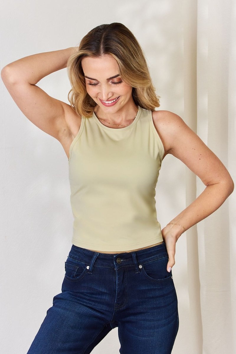 Basic Bae Full Size Round Neck Slim Tank - Sleekdenim.com