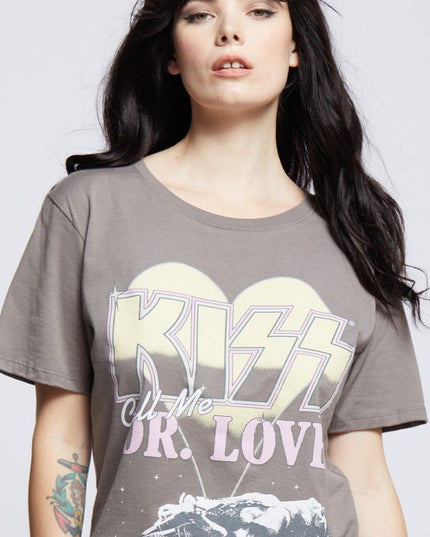 KISS Dr. Love Vintage Graphic Boyfriend Tee - Sleekdenim.com