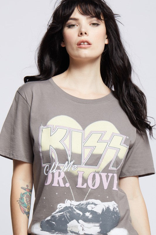 KISS Dr. Love Vintage Graphic Boyfriend Tee - Sleekdenim.com