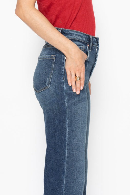 AT1088STDT - TUMMY CONTROL HIGH RISE STRAIGHT JEAN - Sleekdenim.com