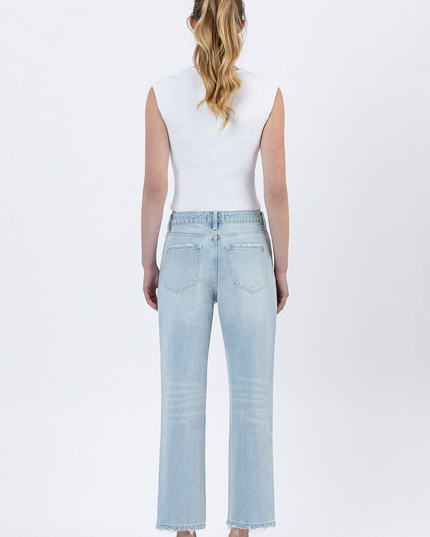 Vervet by Flying Monkey Super High Rise Distressed Crop Straight Jeans