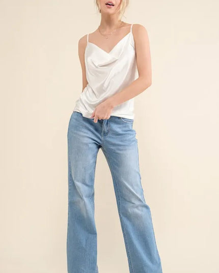And The Why Satin Cami with Adjustable Strap - Sleekdenim.com