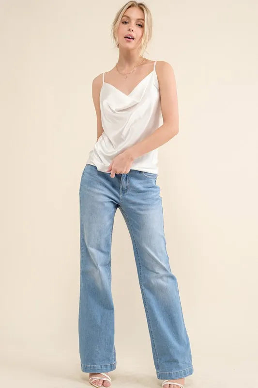 And The Why Satin Cami with Adjustable Strap - Sleekdenim.com