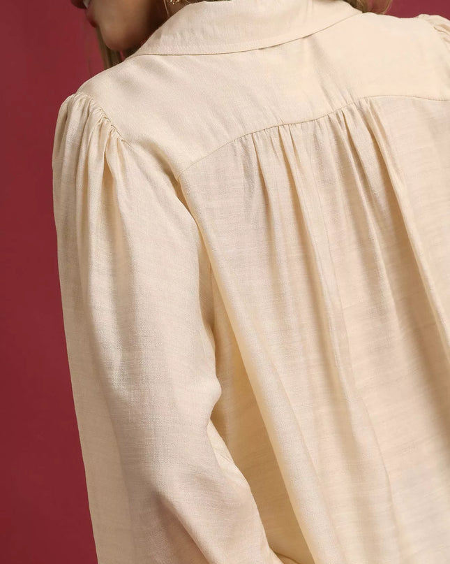 Umgee Long Sleeve Blouse with Leopard Print Trim - Sleekdenim.com