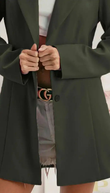 BiBi Single Breasted Peaked Lapel Blazer - Sleekdenim.com