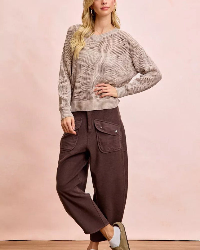 BiBi Washed Terry Pants with Pockets - Sleekdenim.com