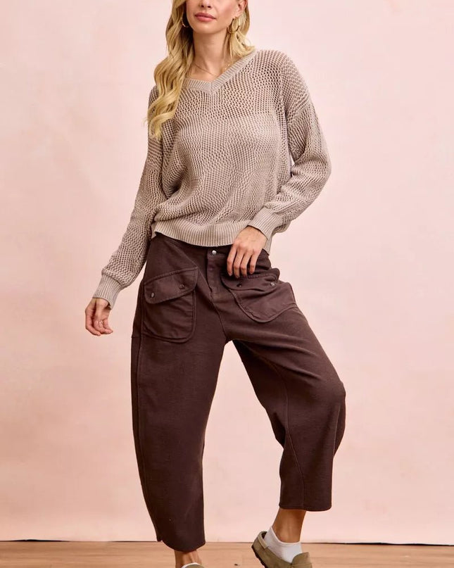 BiBi Washed Terry Pants with Pockets - Sleekdenim.com