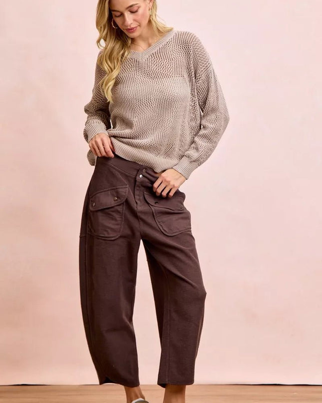 BiBi Washed Terry Pants with Pockets - Sleekdenim.com