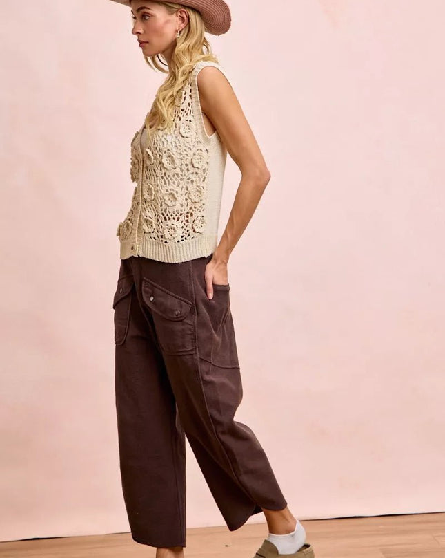 BiBi Washed Terry Pants with Pockets - Sleekdenim.com