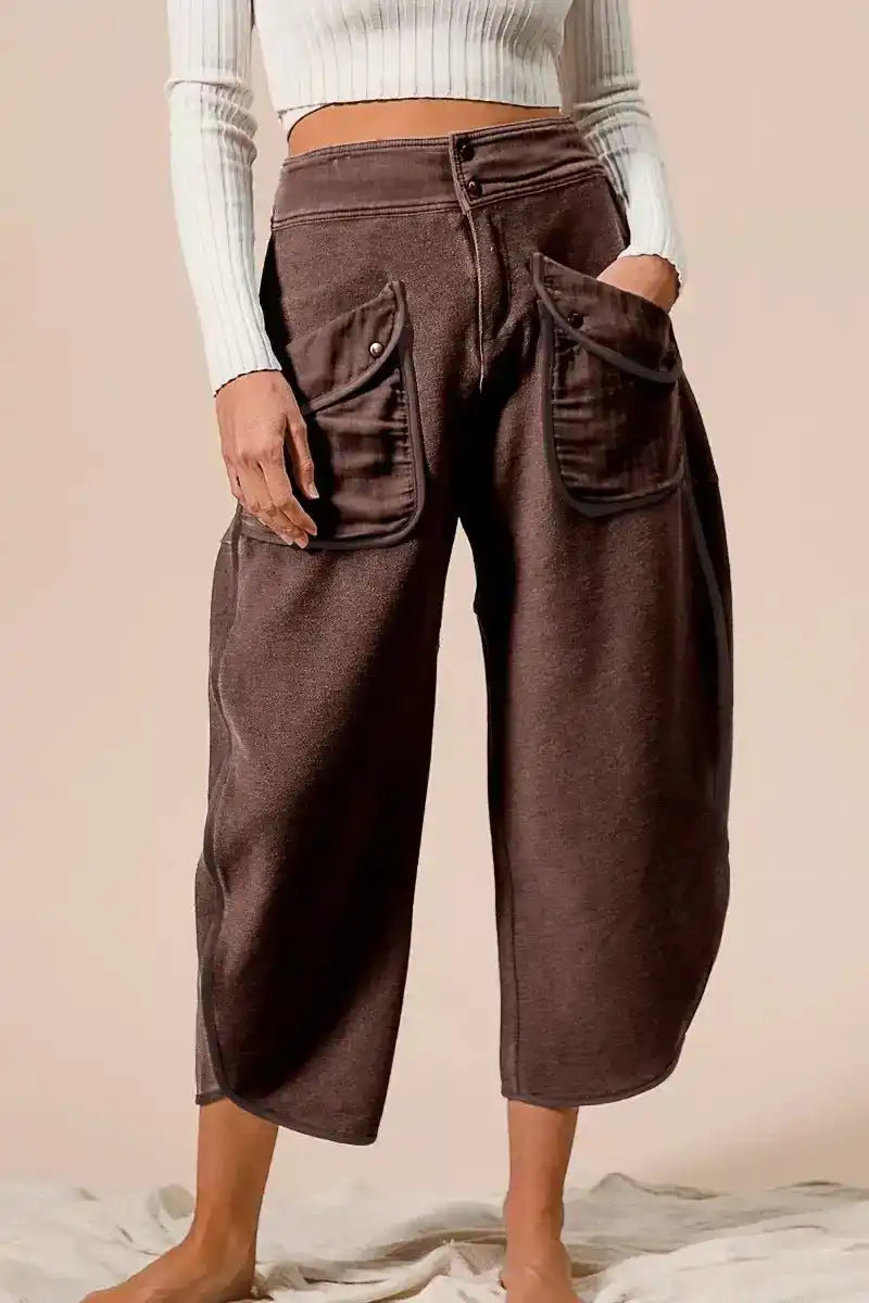BiBi Washed Terry Pants with Pockets - Sleekdenim.com